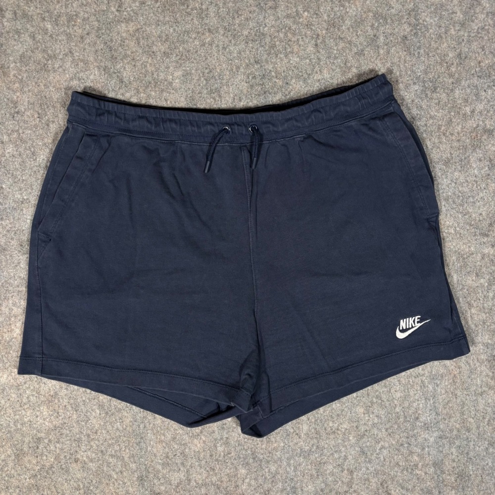 Nike Cotton Jersey Shorts Womens Large Navy Blue DQ3350-410 Athletic Loungewear